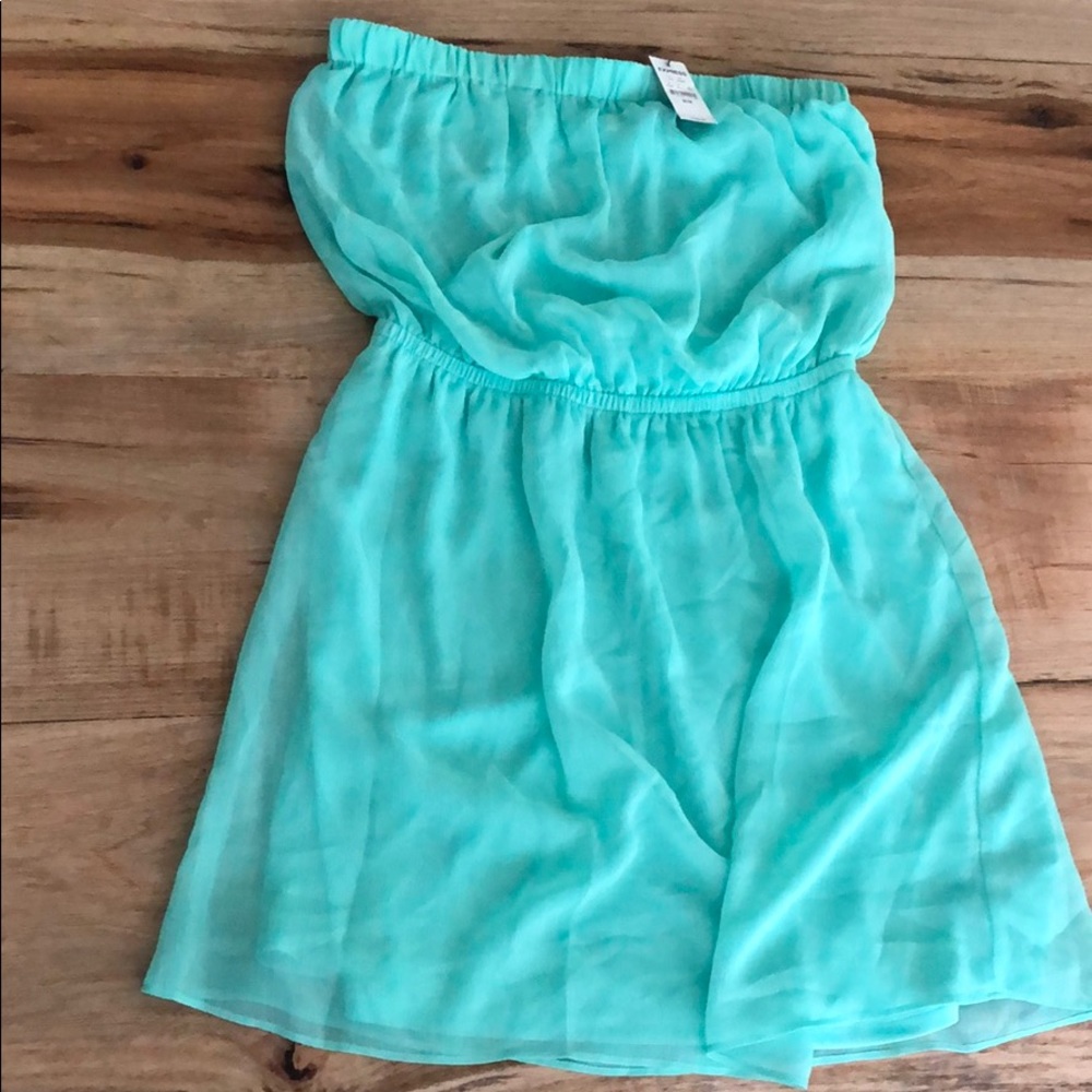 Express Mint green NWT strapless mini dress - Picture 1 of 3